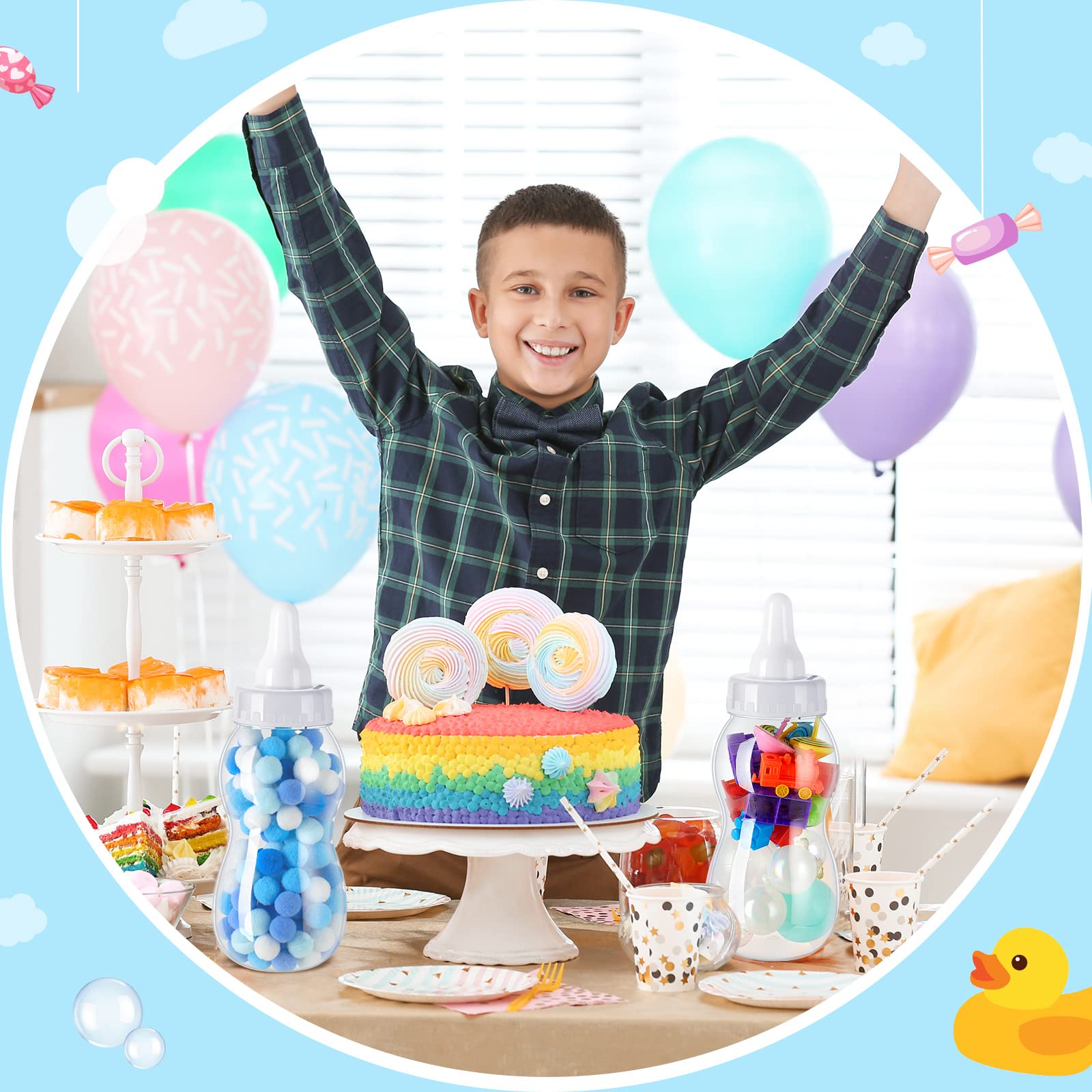 2 Pcs Baby Bottle Candy 11 X 4 Inch Baby Bottle Bank Jumbo Baby Shower Bottles Plastic Baby Bottle Piggy Bank For Baby Shower Pa